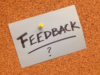 post it saying Feedback