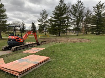 Photo of the labyrinth construction
