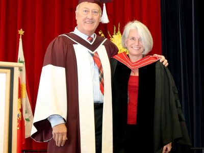 Psychology Professor Tanya Martini with Neil McCartney, previous Provost and Vice-President, Academic, Photo from 2015