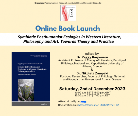 Book Launch Event: Symbiotic Posthumanist Ecologies In Western ...