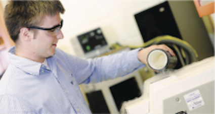 student in lab