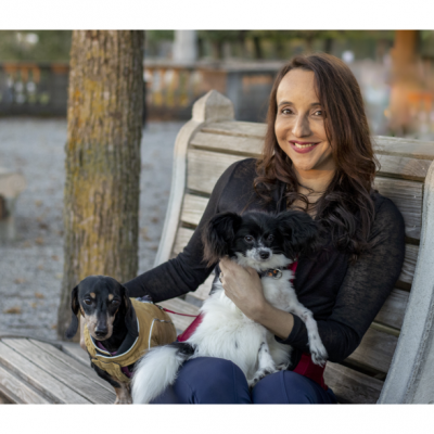 Renata Roma with two dogs