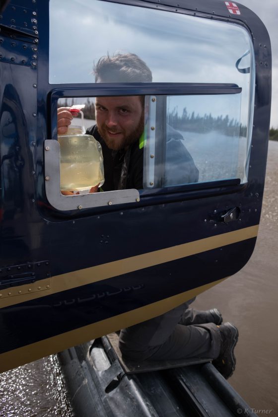 Brent Thorne doing fieldwork in the Yukon with Kevin Turner