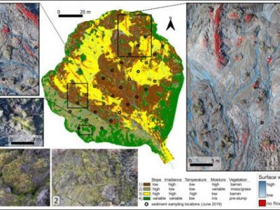 Remote sensing graphics from research paper showing research location in Old Crow Flats, Yukon