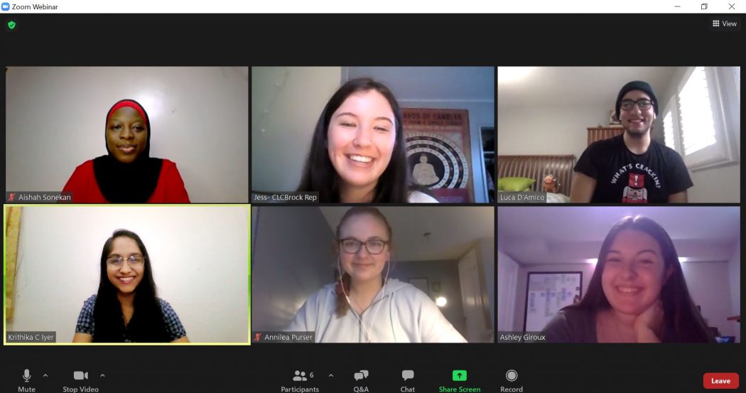 zoom meeting camera of students in meeting