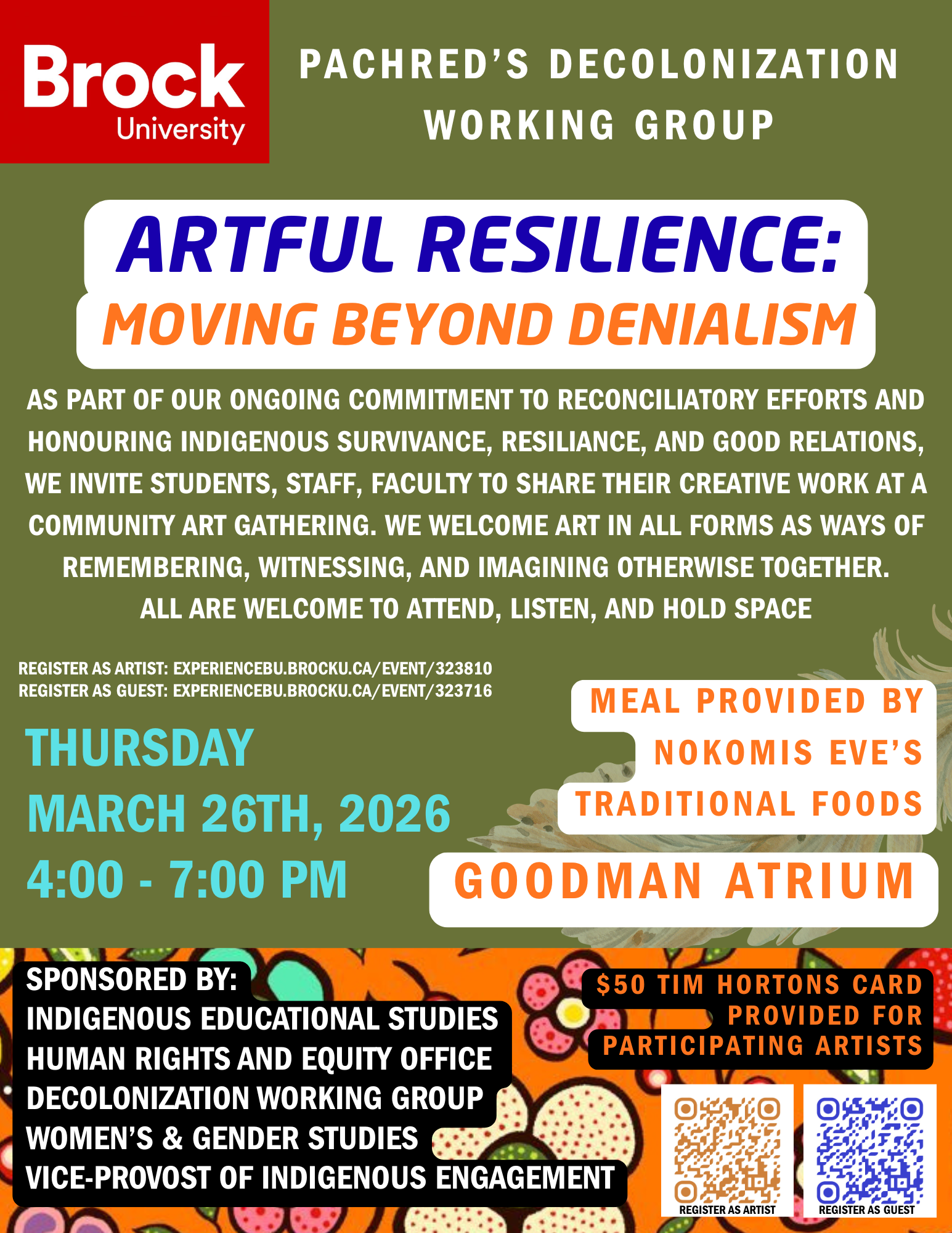 Poster for Artful Resilience: Moving Beyond Denialism on Thursday, March 26, 2026