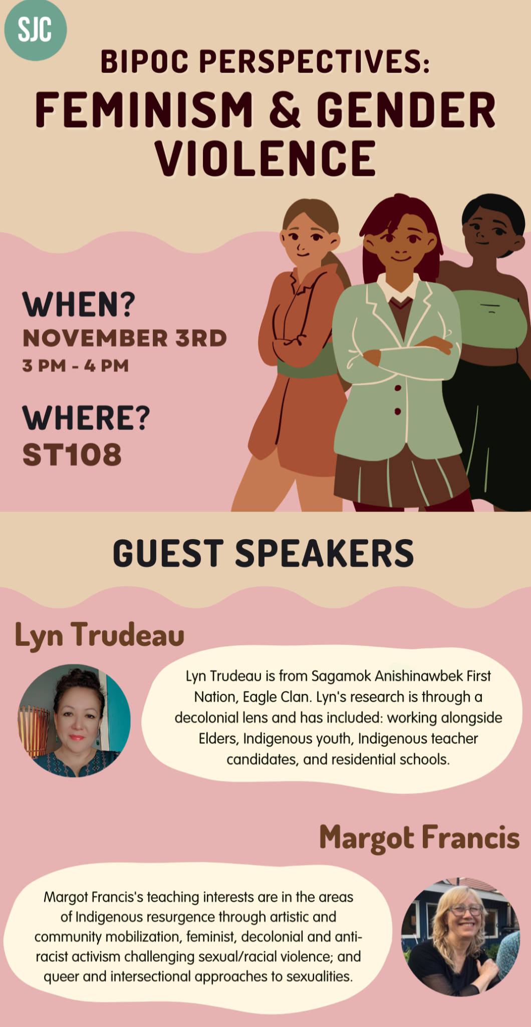 Poster for workshop Feminism and Gender Violence on November 3, 2022