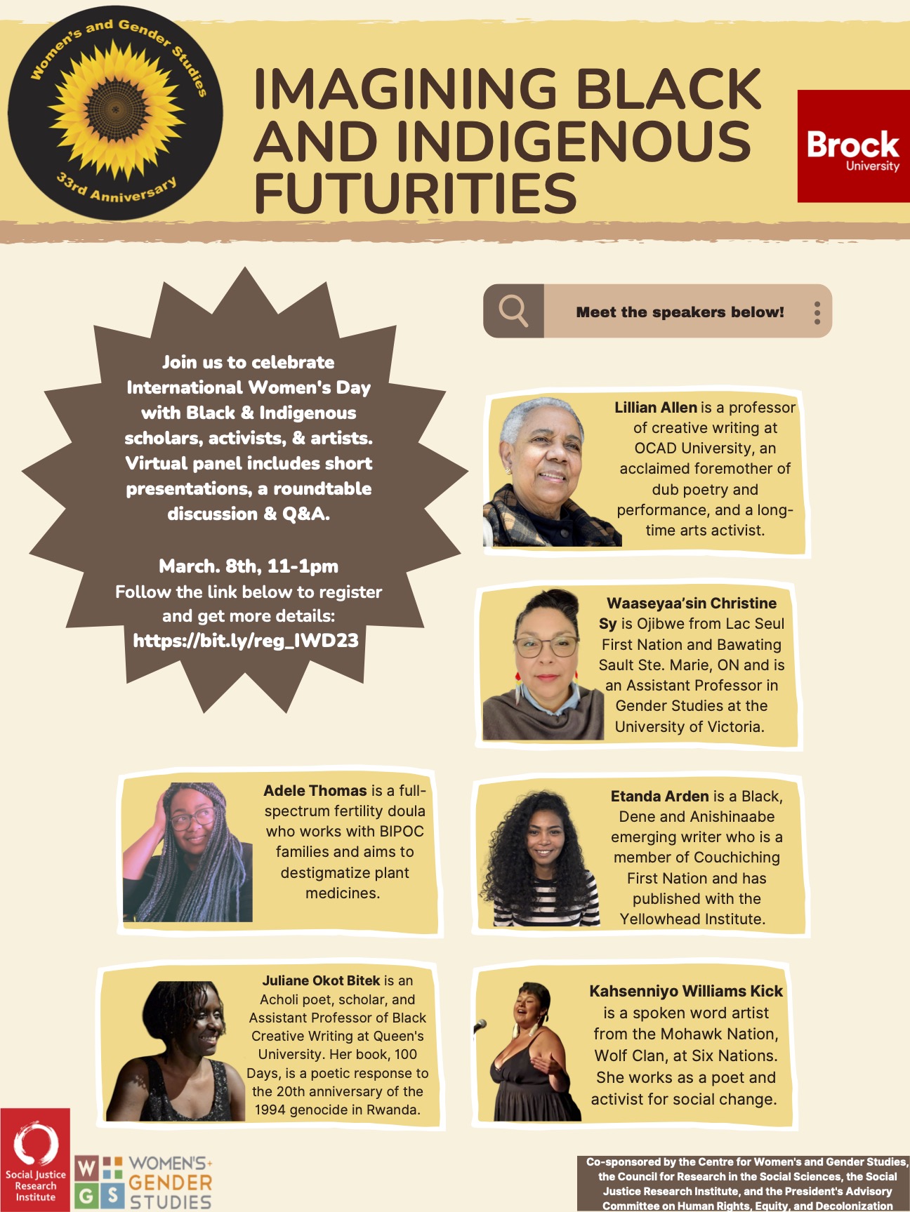 Poster for online event Imagining Black and Indigenous Futurities on March 8, 2023
