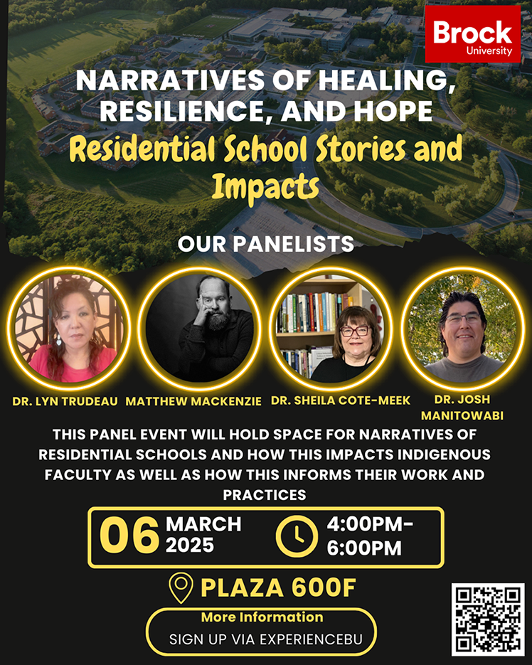 Poster for Narratives of Healing: Resilience, and Hope: Residential School Stories and Impacts on March 6, 2025