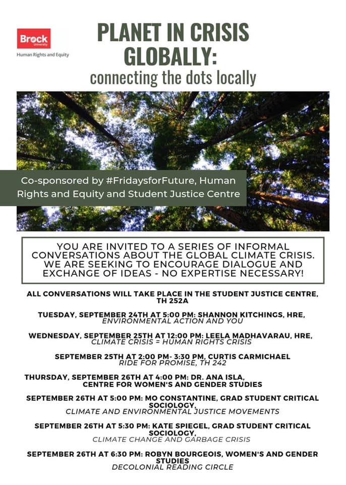 Poster for event Planet in Crisis Globally, Connecting the Dots Locally on September 24, 25, and 26, 2019