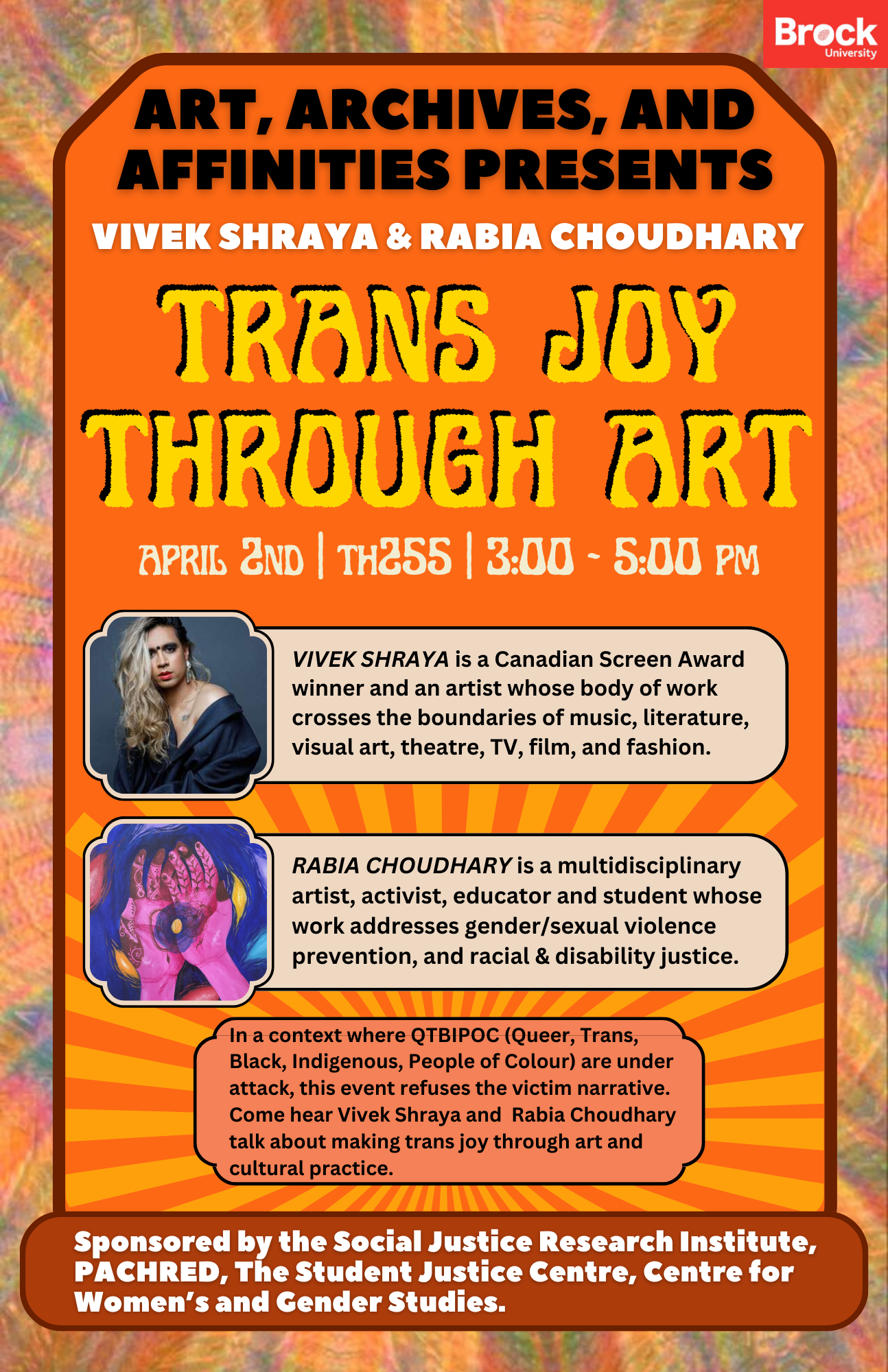 Poster for event Trans Joy Through Art on April 2, 2024
