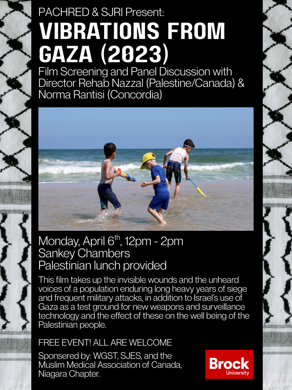Poster for "Vibrations from Gaza" (2023) film screening and panel discussion