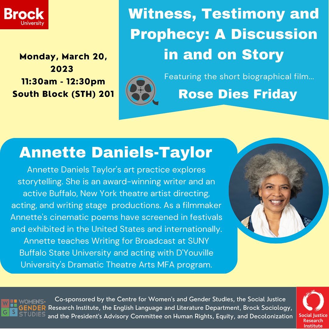 Poster for "Witness, Testimony, and Prophecy: A Discussion In and On Story" on March 20, 2023