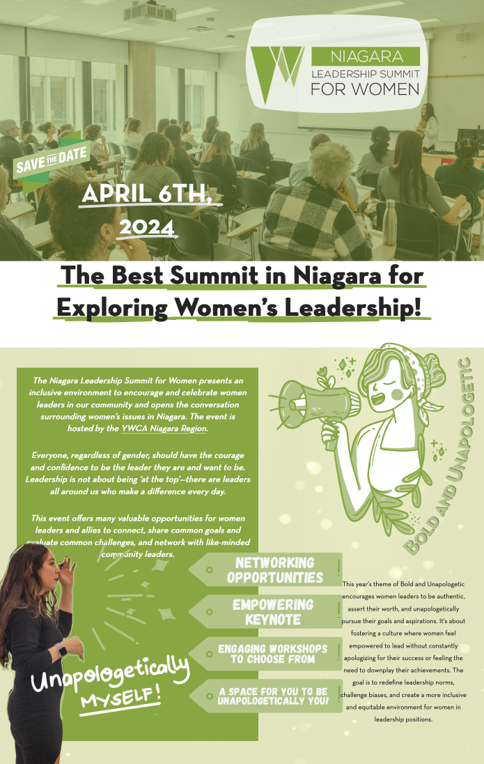 Poster for event YWCA Niagara Leadership Summit For Women on April 6, 2024