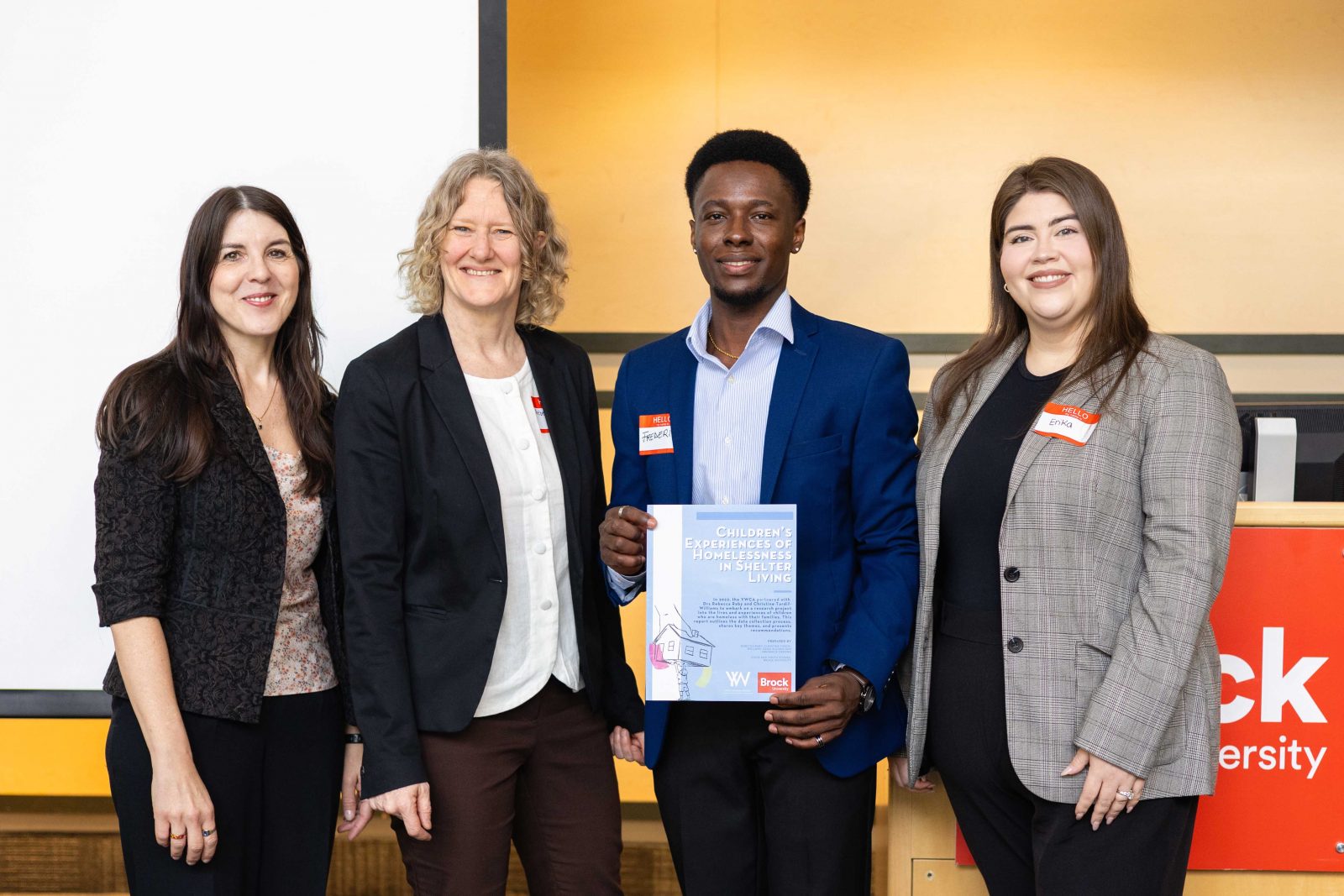 Professors Christine Tardif-Williams and Rebecca Raby with PhD students Frederick Oppong and Erika Alegria