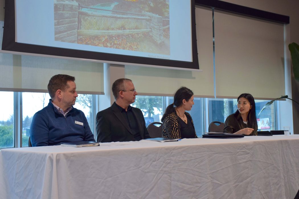 panel of speakers at the “‘Tranquility and Connection’: Newcomers to Canada Showcase their Nature Experiences through Photography – A Photovoice Exhibition” launch