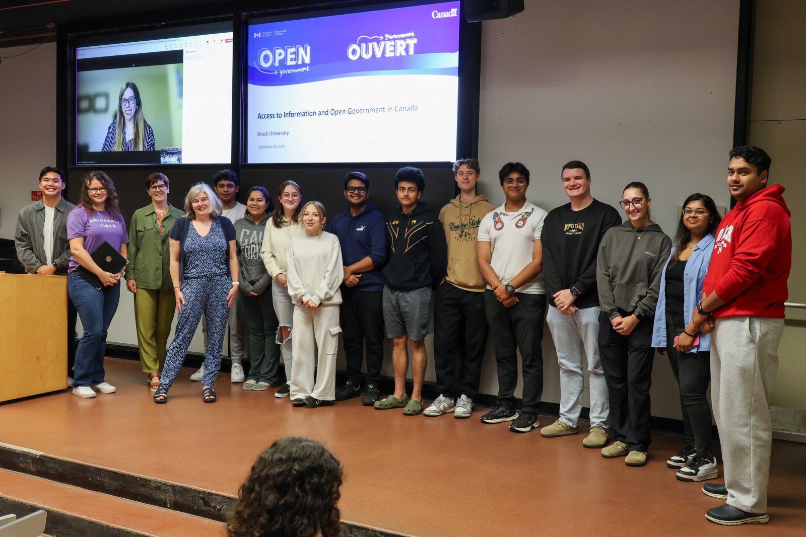 Communications and media policy students with guests from the Treasury Board of Canada Secretariat