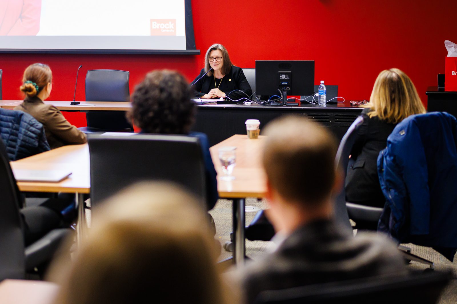 Lesley Rigg welcoming guests for consultations on Federal Sustainable Development Strategy