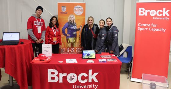 Students in front of display