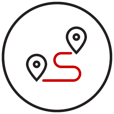 Two dots connected by a single path