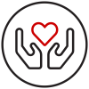 Two hands holding a heart