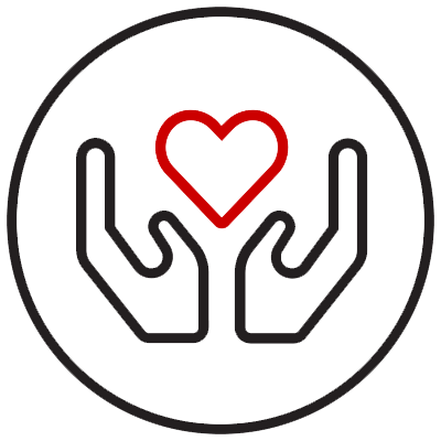 Two hands holding a heart