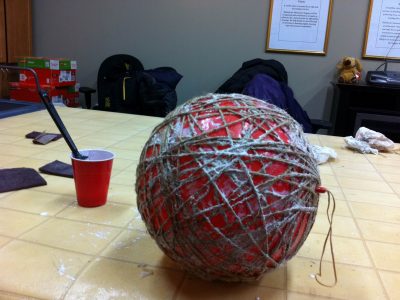 A ball of elastics on a table
