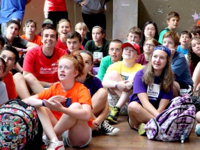 Group of students sitting on the floor